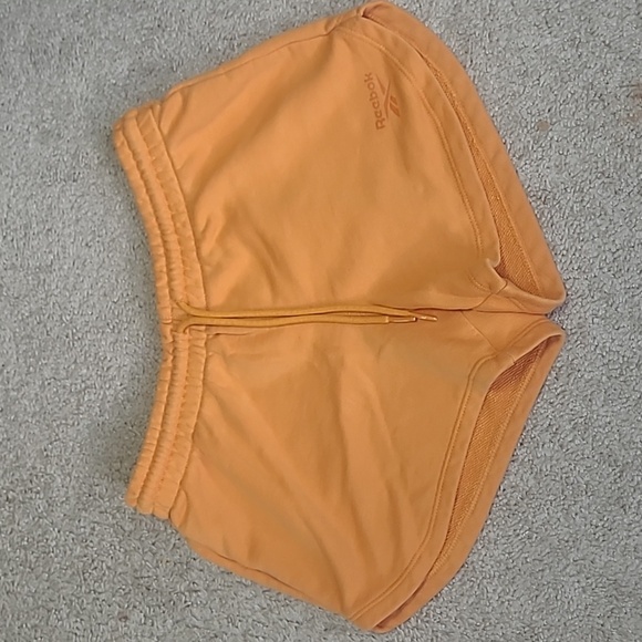 Reebok Identity French Terry Shorts | Peach Orange Drawstring Women’s XS - Picture 5 of 10